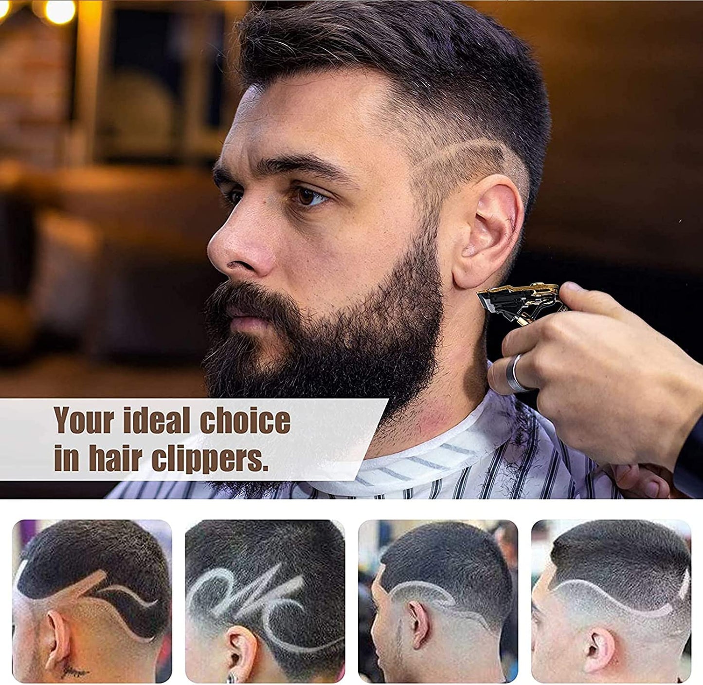 AMULISS Professional Hair Trimmer Mens Hair Clippers Zero Gapped Cordless Hair Trimmer Professional Haircut & Grooming Kit for Men Rechargeable LED Display