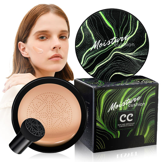 Air Cushion CC Cream Mushroom Head Foundation - Moisturizing BB Creams Foundation, Long-Lasting Waterproof New Mushroom Head Air Cushion CC Cream Concealer for Even Skin Tone (Nude, 1 PCS)