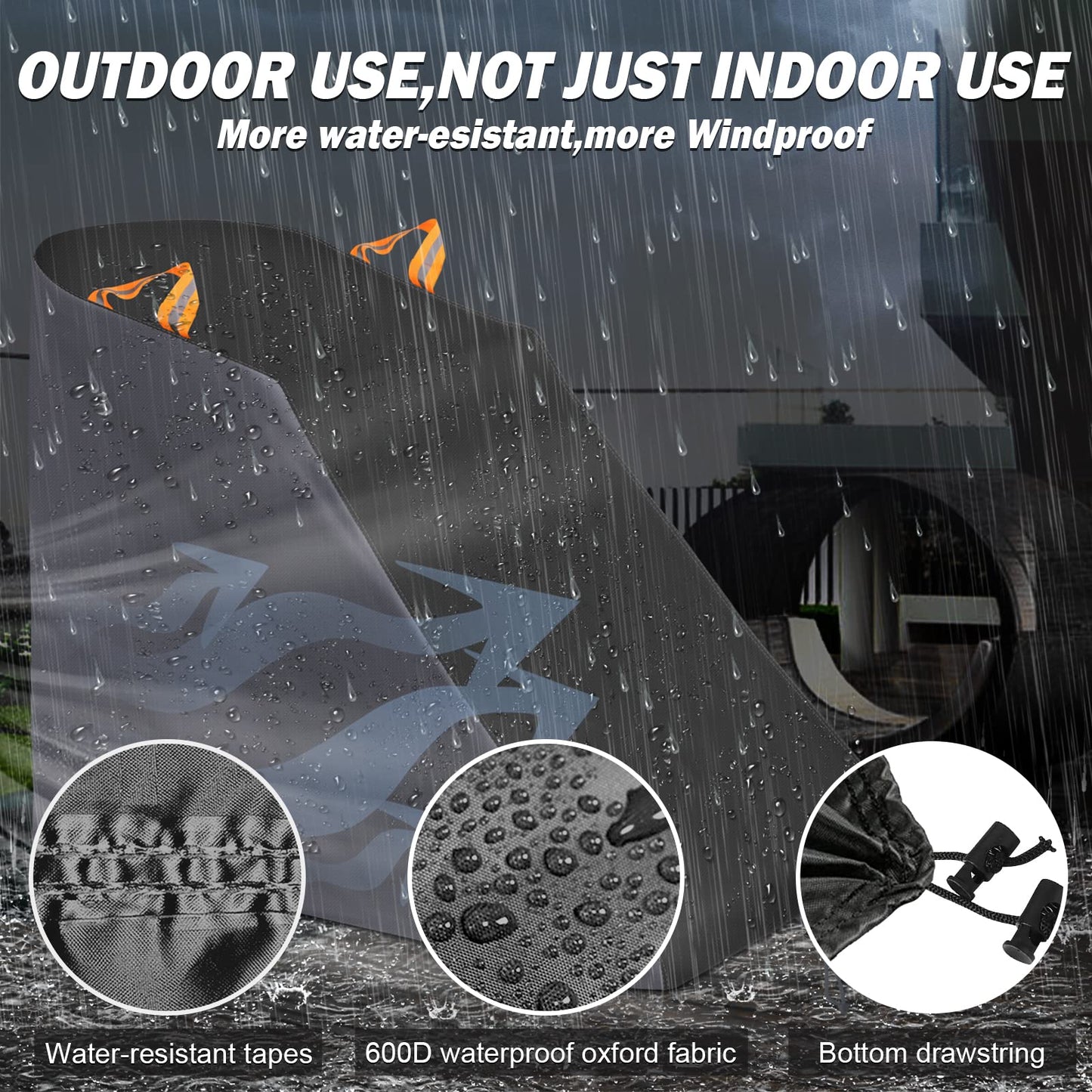 XYZCTEM Treadmill Cover Waterproof Dustproof Running Machine Cover Exercise Workout Equipment Protective with Windproof Drawstring and Air Vents for Home Gym Indoor Outdoor(Black & Grey)