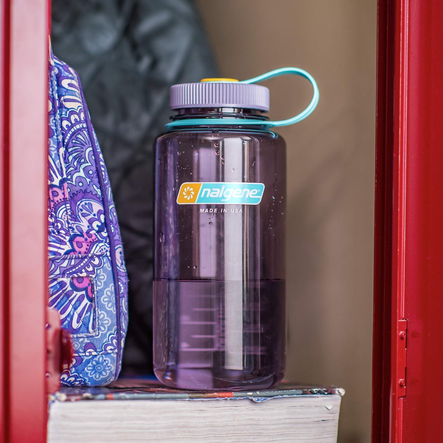Nalgene Sustain Tritan BPA-Free Water Bottle Made with Material Derived from 50% Plastic Waste, 32 OZ, Wide Mouth, Purple