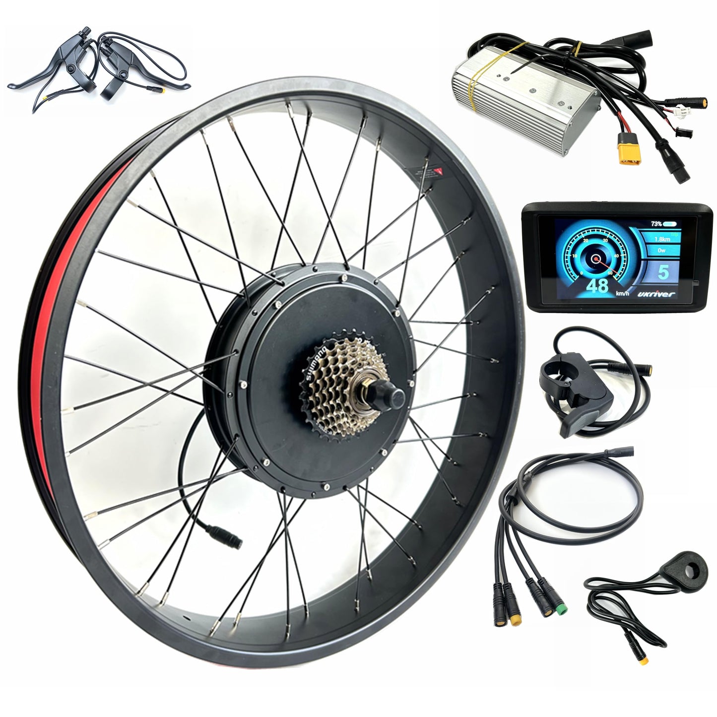 48V1000W Electric Fat Bike 26x4.0inch Hub Motor Kit Rear Drive with Color Display Snow E-Bike Conversion Kit Waterproof 170mm Dropout Big Foot Bike