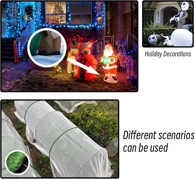 6 Pack Tent Stakes Pegs, 7’’ Metal Garden Stakes Spike, Tent Camping Pegs for Gardening & Canopies, Outdoor Christmas Decorations