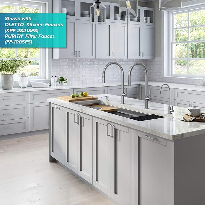 Kraus KWU210-57 Kore 2-Tier Workstation Undermount 16 Gauge Stainless Steel Single Bowl Kitchen Sink with 10 Piece Chef’s Kit of Accessories, 57 inch