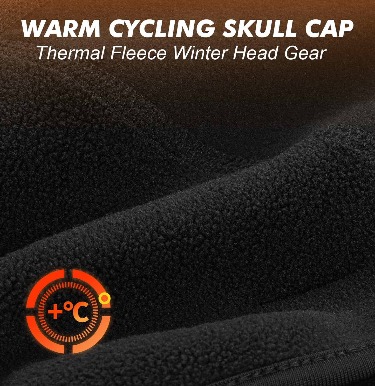 MELASA Thermal Fleece Skull Cap Beanie with Glasses Holes, Ear Warmer Helmet Liner, Winter Cycling Bike Hat for Men Women Grey