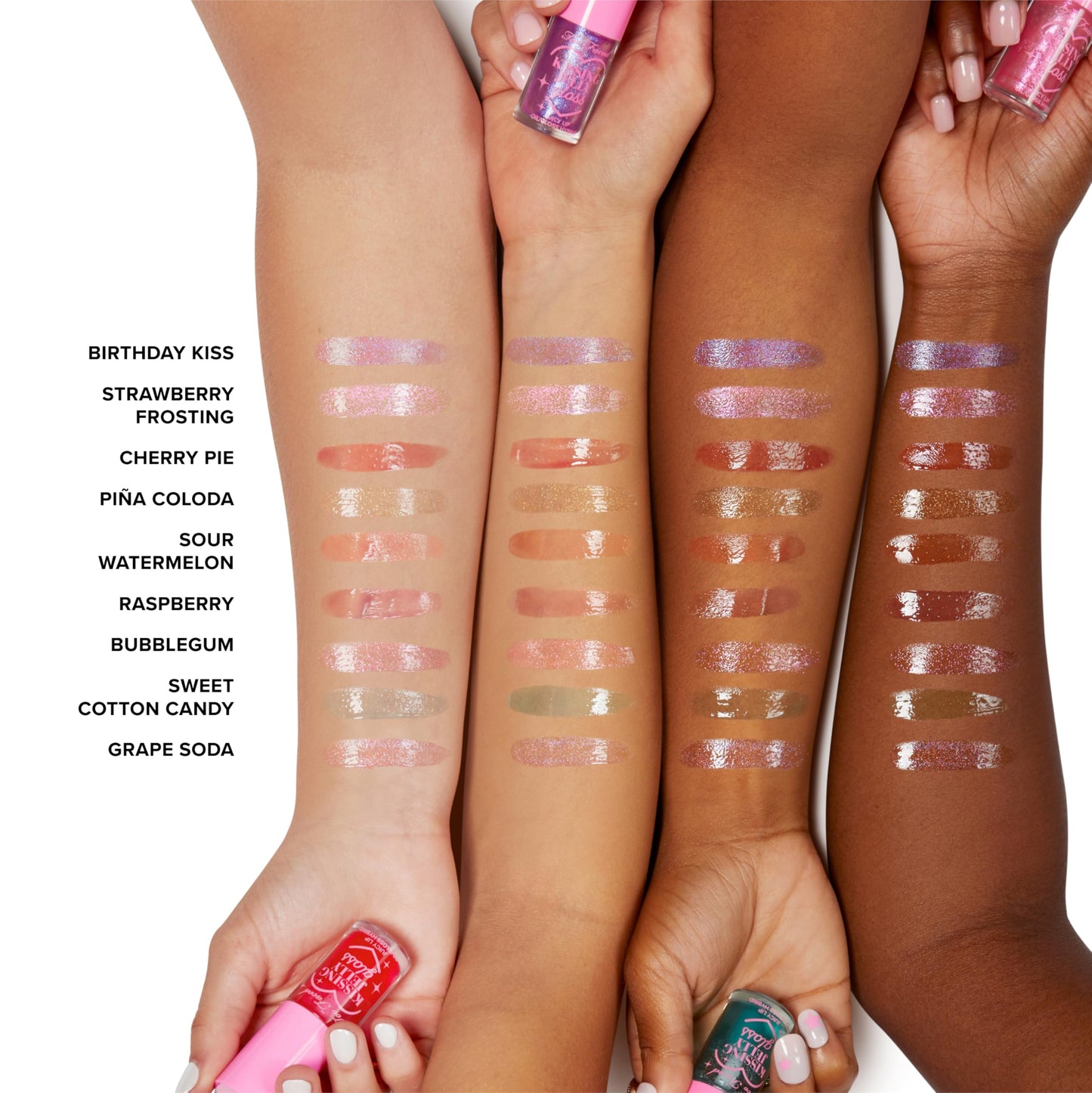 Too Faced Kissing Jelly Lip Oil Gloss | Sunflower & Jojoba Oils, 0.15 Fl Oz, Cherry Pie