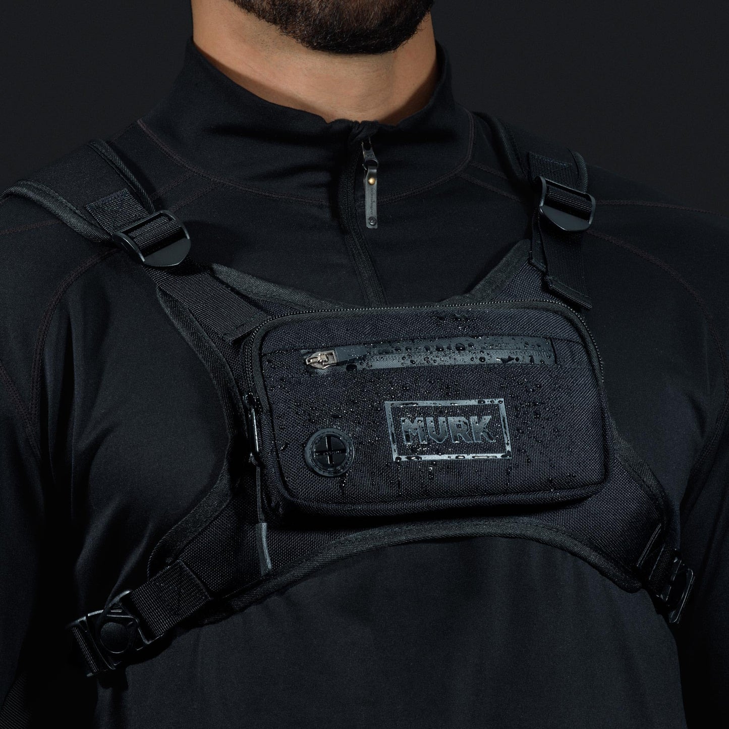 MVRK Water Resistant Chest Pack - Minimalist Running Pack For Workouts, Running Phone Holder With Extra Storage, Lightweight Running Vest, Running Backpack With Reflective Print (Olive)