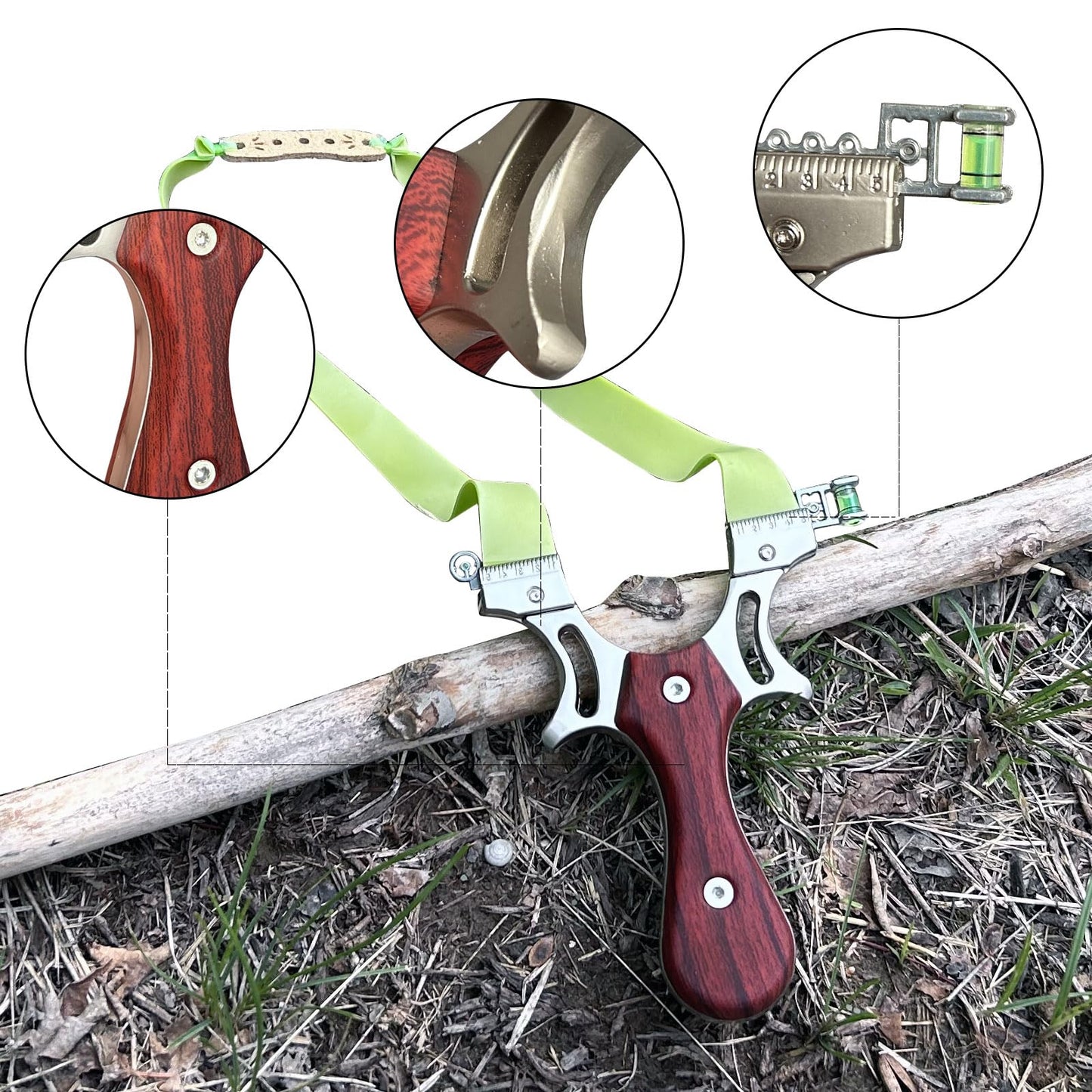 RCZZSUWE Slingshot, Hunting Sling Shot Set for Adults, Professional Stainless Steel Tactical Slingshots, High Velocity Catapult with Ammo Balls, Rubber Bands, Ammo Pouch, Target
