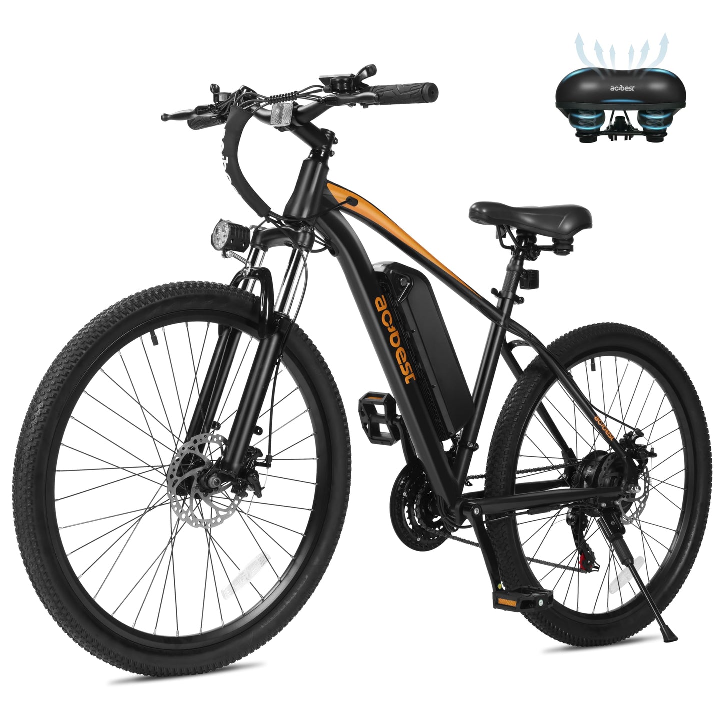 ACTBEST Apex Electric Bike for Adults, 26" 1000W Peak Electric Mountain Bike, 22MPH Top Speed, Max Range 55+ Miles, 48V Removable Battery, 21-Speed Lightweight E-Bike, BLack1