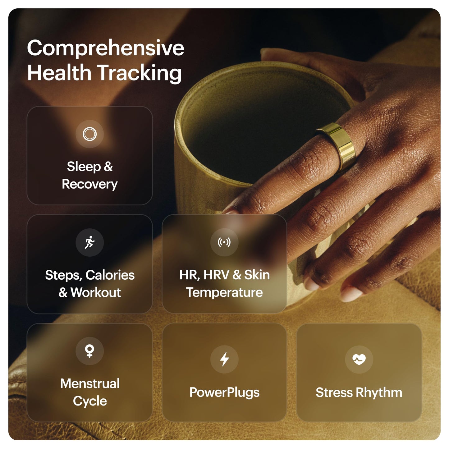 ULTRAHUMAN Ring AIR-Smart Ring Health Tracker, Size First Sizing Kit,Sleep Tracker,Smart Ring for Men/Women,Fitness Tracker (Made in India, Bionic Gold, 8)