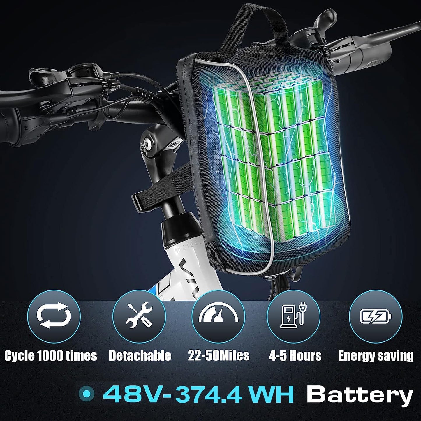Vivi Folding Electric Bike, Electric Mountain Bike 750W Peak Motor Ebike 26'' Electric Bike for Adults with 48V Removable Battery, Professional 21 Speed, Dual Shock Absorber, LCD Display