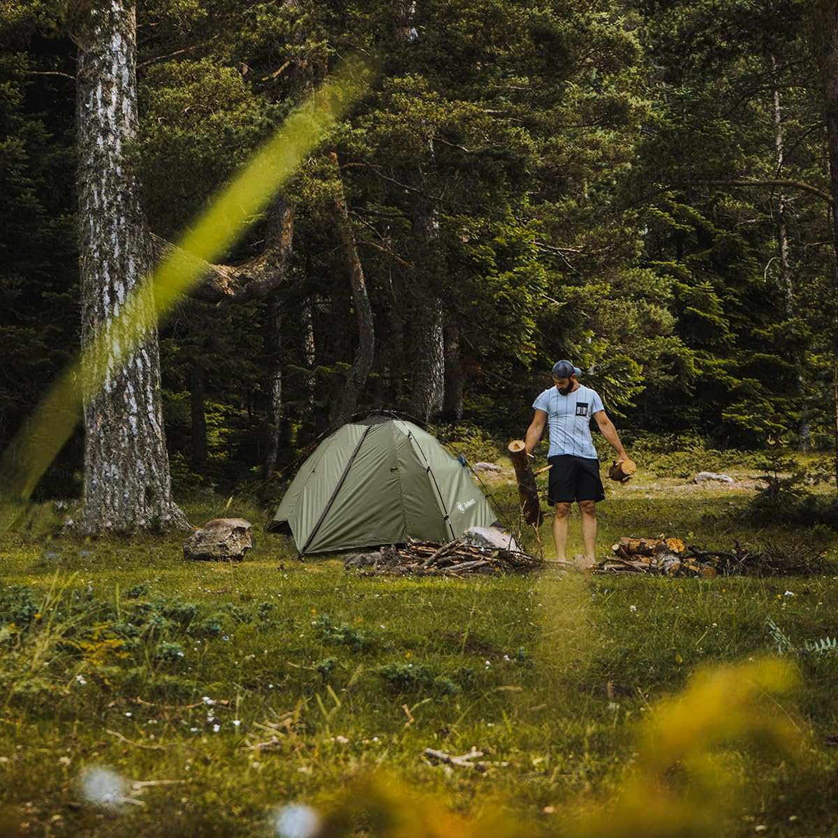 Backpacking Tent for Camping 2 Person Hiking Ultralight Tent for Waterproof Windproof Outdoor Two Doors Tents Easy Quick Setup Lightweight Instant Tents