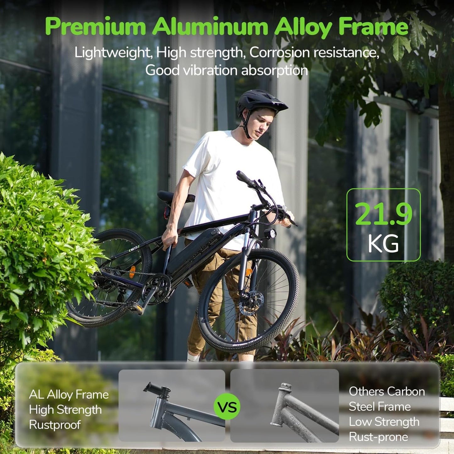 35-Speed Electric Bike for Adults 750W 26" Tire Commuting Electric Mountain Bike 20MPH Range 55+ Miles 374.4Wh Removable Battery Front Fork Suspension Fenders Lightweight Electric Bicycle,Black