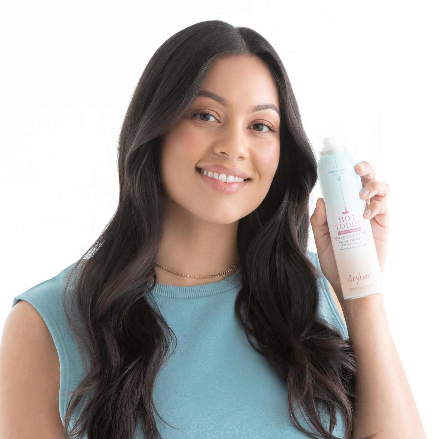Drybar Hot Toddy Heat Protectant Mist Coconut Colada Scent - Full Size| Lightweight Heat Protectant for Hair protects from Heat & Styling with Curling, Straightening and Styling Irons