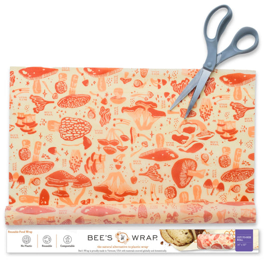Bee's Wrap Beeswax Wraps for Food - Bees + Bears Cut to Size 14x52" Wax Paper Roll - Made in USA Reusable Waxed Paper & Bowl Covers - Organic & Eco-Friendly Alternative to Aluminum Foil & Plastic Wrap