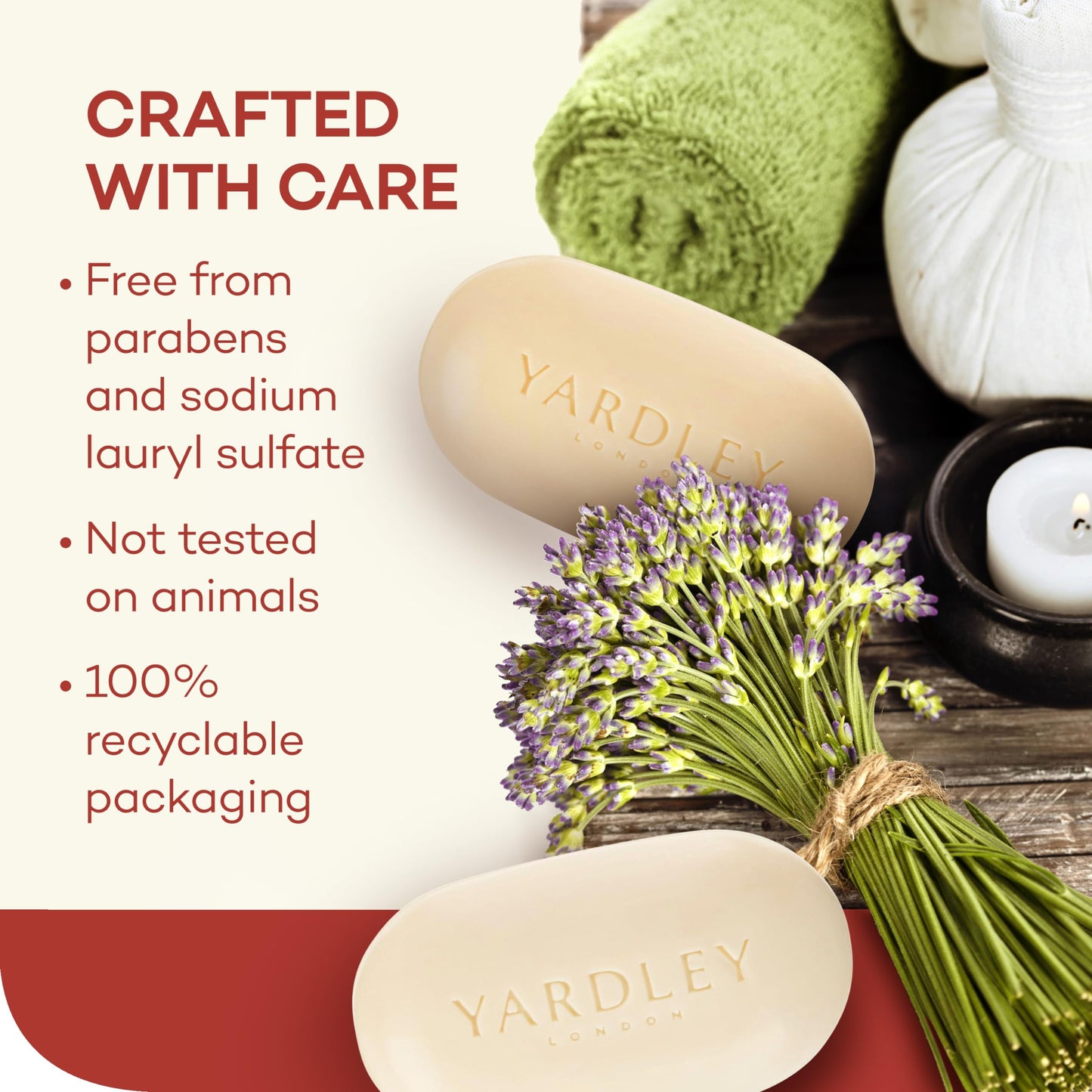 Yardley London Nourishing Bath Soap Bar Cocoa Butter, Helps Soften Dry Skin with Pure Cocoa Butter, Shea Butter & Vitamin E, 4.0 oz Bath Bar, 1 Soap Bar (Pack of 3)