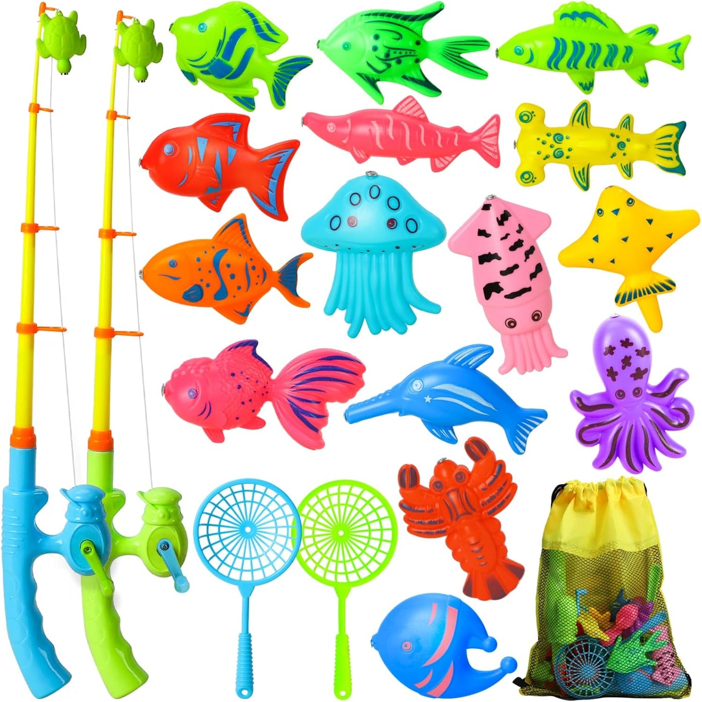 TOY Life Magnetic Fishing Game for Kids 3-5 with 2 Toddler Fishing Poles,Bath Toys for Kids Ages 1-3, 3 Years Old Magnetic Fishing Toys for Toddlers, Bath Toys for Kids Ages 4-8