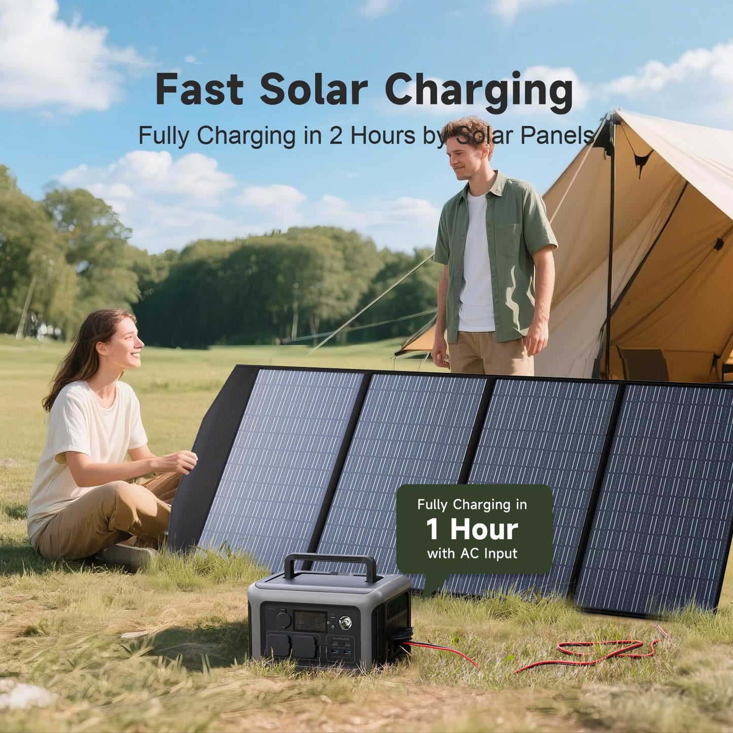 ALLPOWERS 600w Portable Power Station, 299Wh LiFePO4 Battery Backup, R600(Peak 1200w) Solar Generator, 1 Hour Fast Charge Solar Power Bank, for Home Outdoor Travel Emergency RV