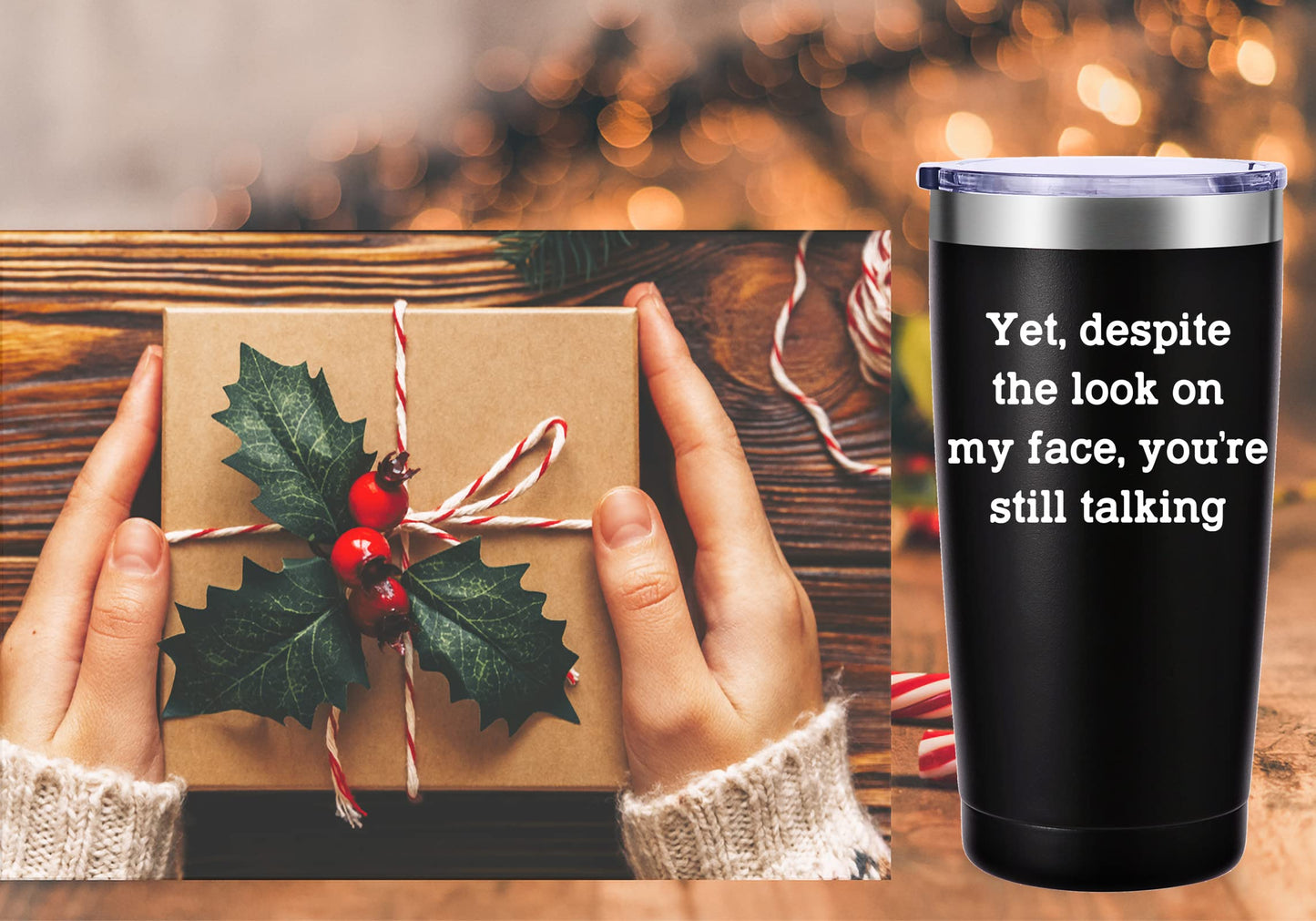 AMZUShome Yet Despite the Look on My Face Travel Mug Tumbler.Work Gifts.Office Gifts for Boss,Coworker,Colleague,Manger. Birthday Christmas Gift for Men Women Office Friend(20oz Black)