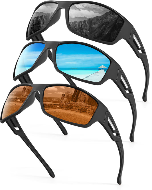 KALIYADI Sunglasses-Men Polarized Sports Sun-glasses: Mens Sunglasses Polarized UV Protection Driving Running Cycling Outdoor