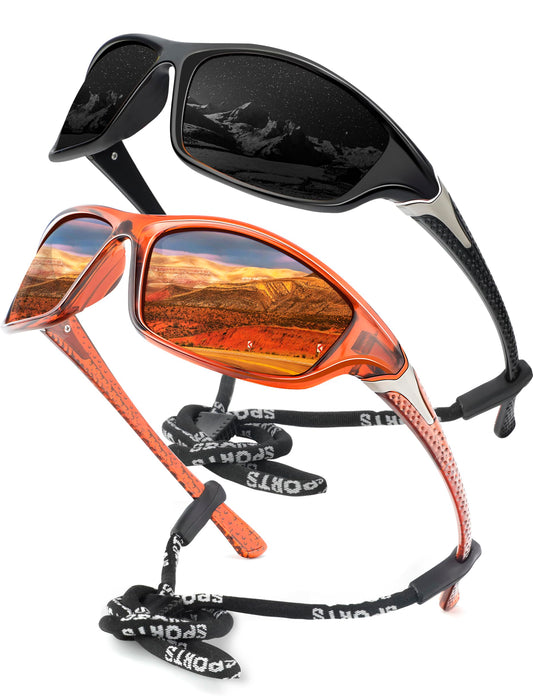 KALIYADI Polarized Sunglasses-Men Sports Sun-glasses: Mens Sunglasses Polarized UV Protection for Fishing Driving Cycling