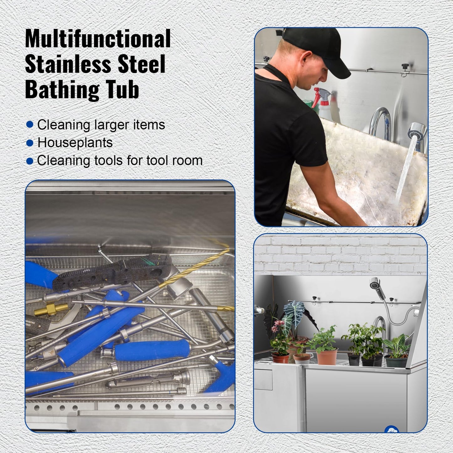 Professional Dog Washing Station 50" w/Integrated Ramp for Home, Stainless Steel Bathing Station for Large, Medium & Small Pet Dog Grooming Tub with Door, Storage Drawer