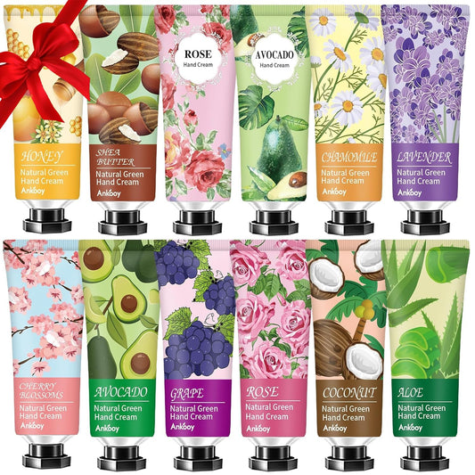ANKOOY 12 Pack Hand Cream Easter Basket Stuffers for Teens,Mothers Day Gifts for Friends,Birthday Gifts for Girls Women,Teacher Appreciation Gifts,Lotion for Women,Natural Hand Lotion For Dry Hands