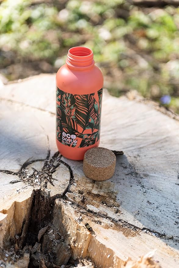 Smartshake EcoBottle 650ml Water Bottle – 22 oz Reusable BPA Free Sports Eco Water Bottle, Lightweight Leakproof Small Gym Flask Dishwasher Safe, Anchor (Coral Leaves)