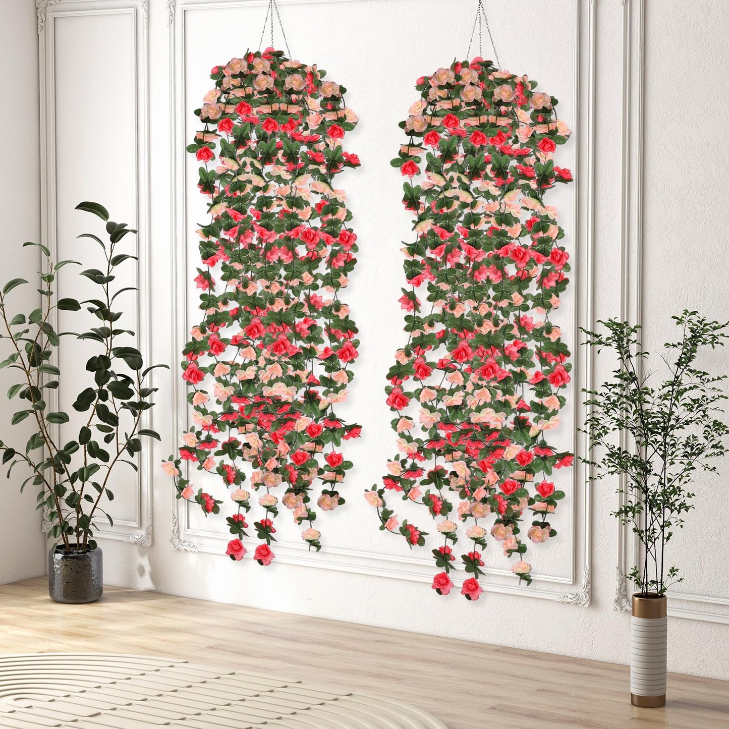 10 Pcs 82FT Flower Garland, Artificial Rose Garland Flowers Plants Fake Flower Hanging Rose Ivy, Birthday Party Valentine's Day Wedding Wall Arch Decor