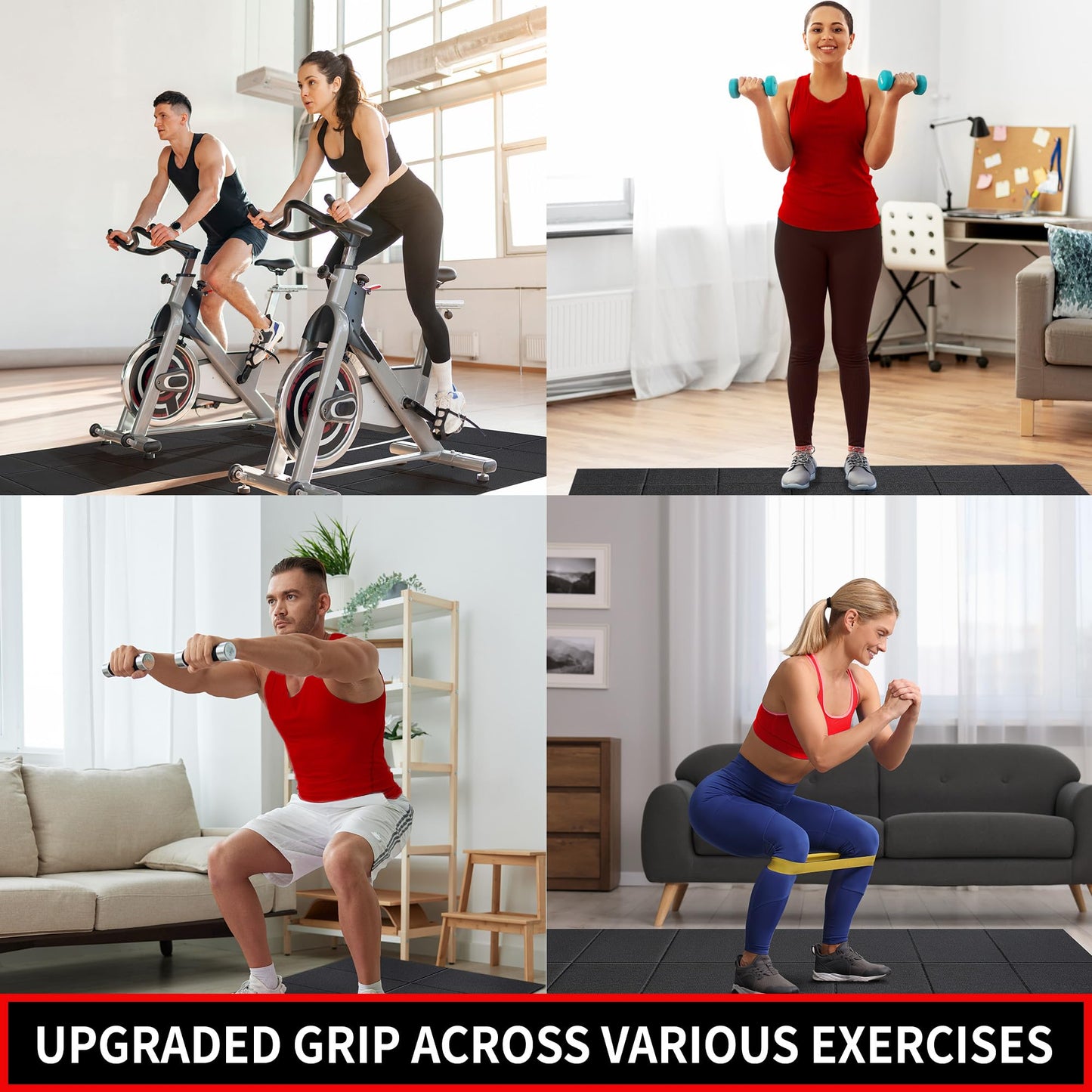 Foldable Treadmill Mat for Peloton Bike, Elliptical, Spin Bike, Walking Pad – 6mm Non-Slip Floor Mat for Under Treadmill, Exercise Equipment, Gym, Carpet & Hardwood Floor