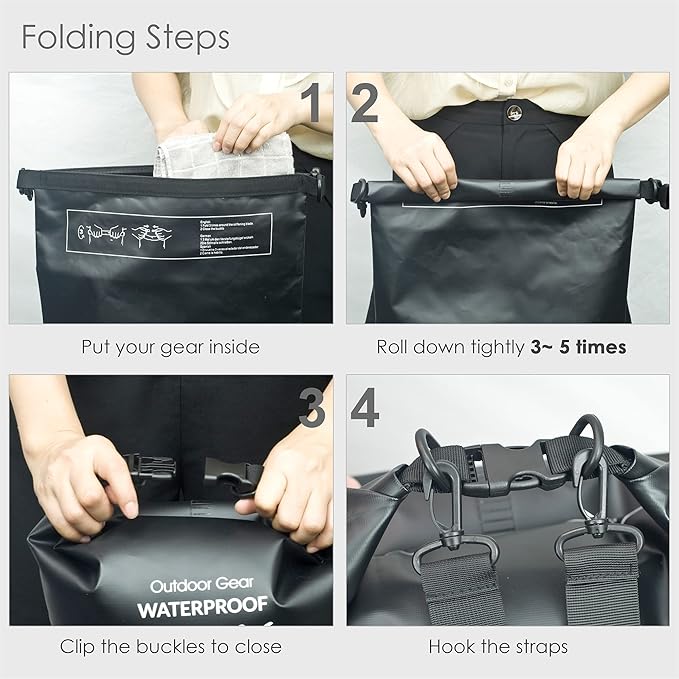 Waterproof Dry Bag Backpack 5L/10L/20L/30L/40L, Roll Top Floating Waterproof Storage Bags for Kayaking, Boating, Swimming, Hiking, Camping and Fishing