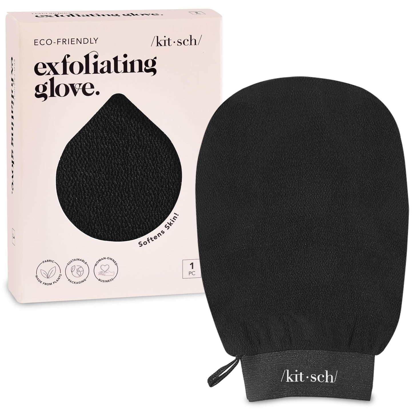 Kitsch Exfoliating Glove – Korean Exfoliating Mitt & Deep Exfoliating Body Scrubber for Shower, Bath | Body Exfoliator, Dead Skin Remover | Skin Care for Smooth, Renewed Skin - 1pc, Leopard