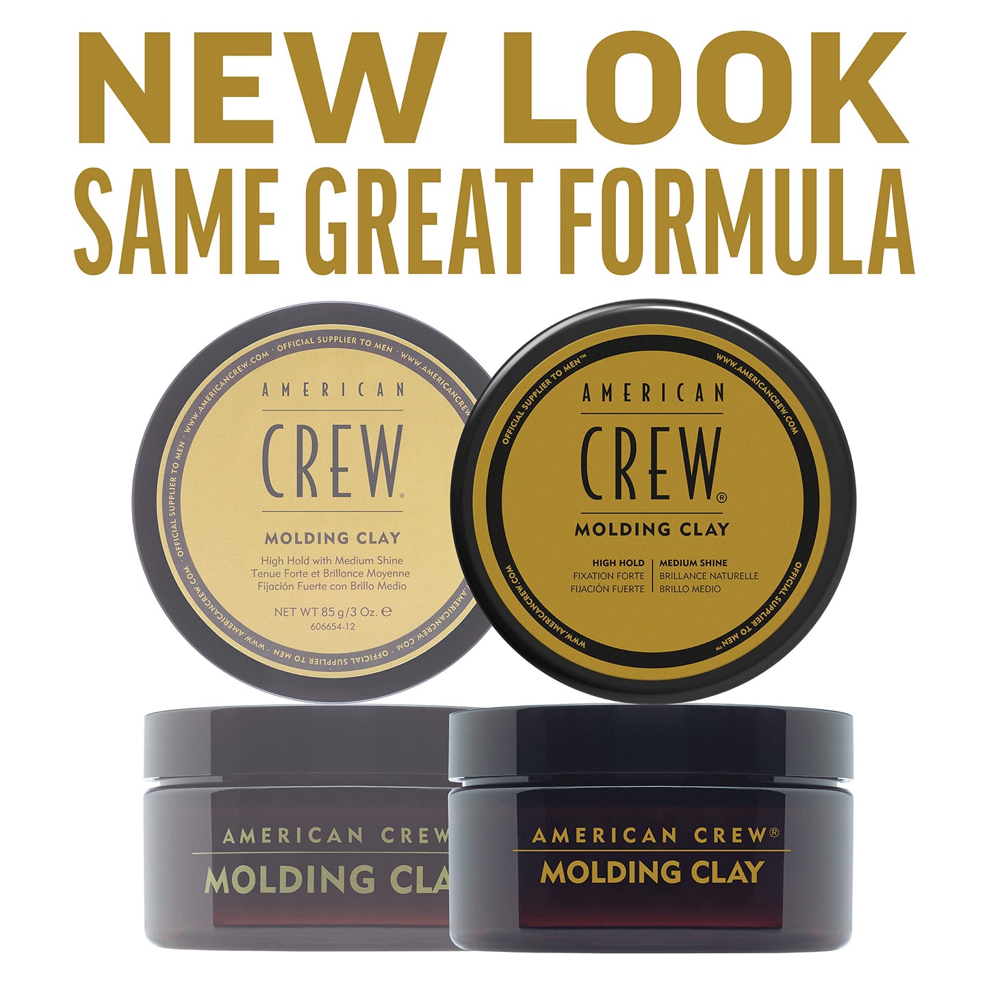 American Crew Men's Hair Molding Clay, Like Styling Gel with Strong Hold & Medium Shine, 3 oz