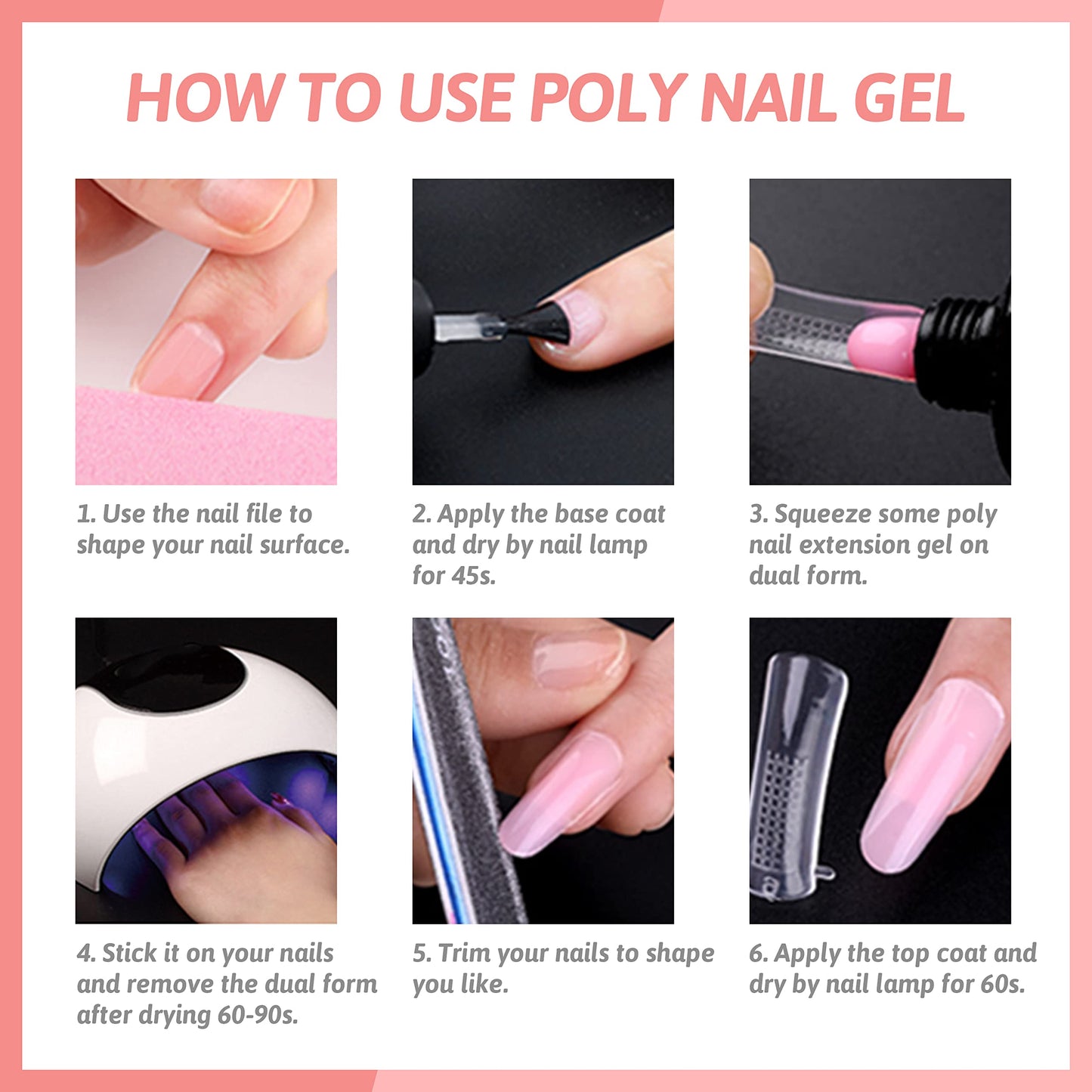 AIJIMEI Clear Poly Nail Gel Poly Nail Extension Gel Clear Builder Nail Gel for Nail Beauty Poly Extension Gel for Nail Trendy Nail Art Design Salon DIY at Home for Nail Art Beginner(30ml/1fl.oz)