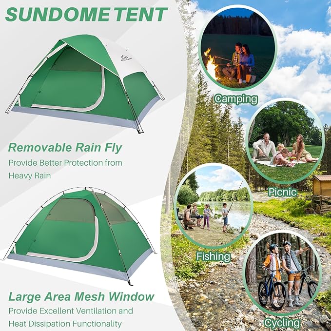 1/2/4/5/6 Person Dome Tents for Camping, Lightweight Portable Backpacking Tent, Small Easy Set Up Outdoor Waterproof Camping Hiking Tent for Adults
