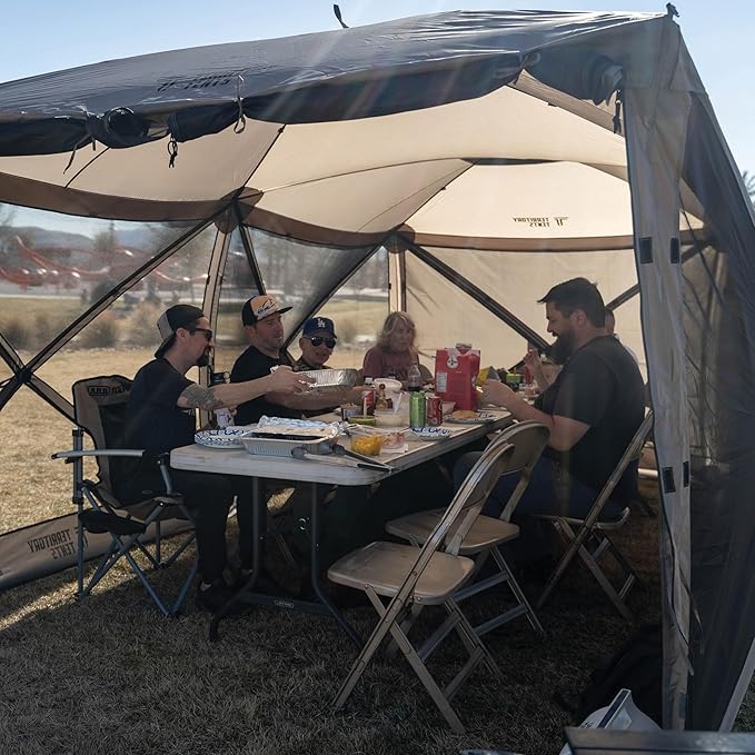 Event Tent Screen Tent, Jet Set Framework, No Assembly, Massive Interior, UV-Resistant, Instant Shade, Slate Gray, 16’ x 8’, ST800SL