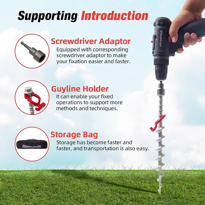 Ground Anchors Non-Rust Cast Aluminum Heavy Duty Tent Anchors for Swing Set Anchors Screw in kit for Securing Animals, Tents, Canopies, Sheds, Car Ports, Swing Sets Outdoors(Big)