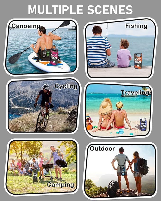 babygoal Waterproof Dry Bag and Wet Bag, Roll Top Waterproof 2L Backpack Sack for Travel,Swimming,Kayaking, Beach, Rafting, Boating, Hiking, Camping and Fishing 2WLL07-B