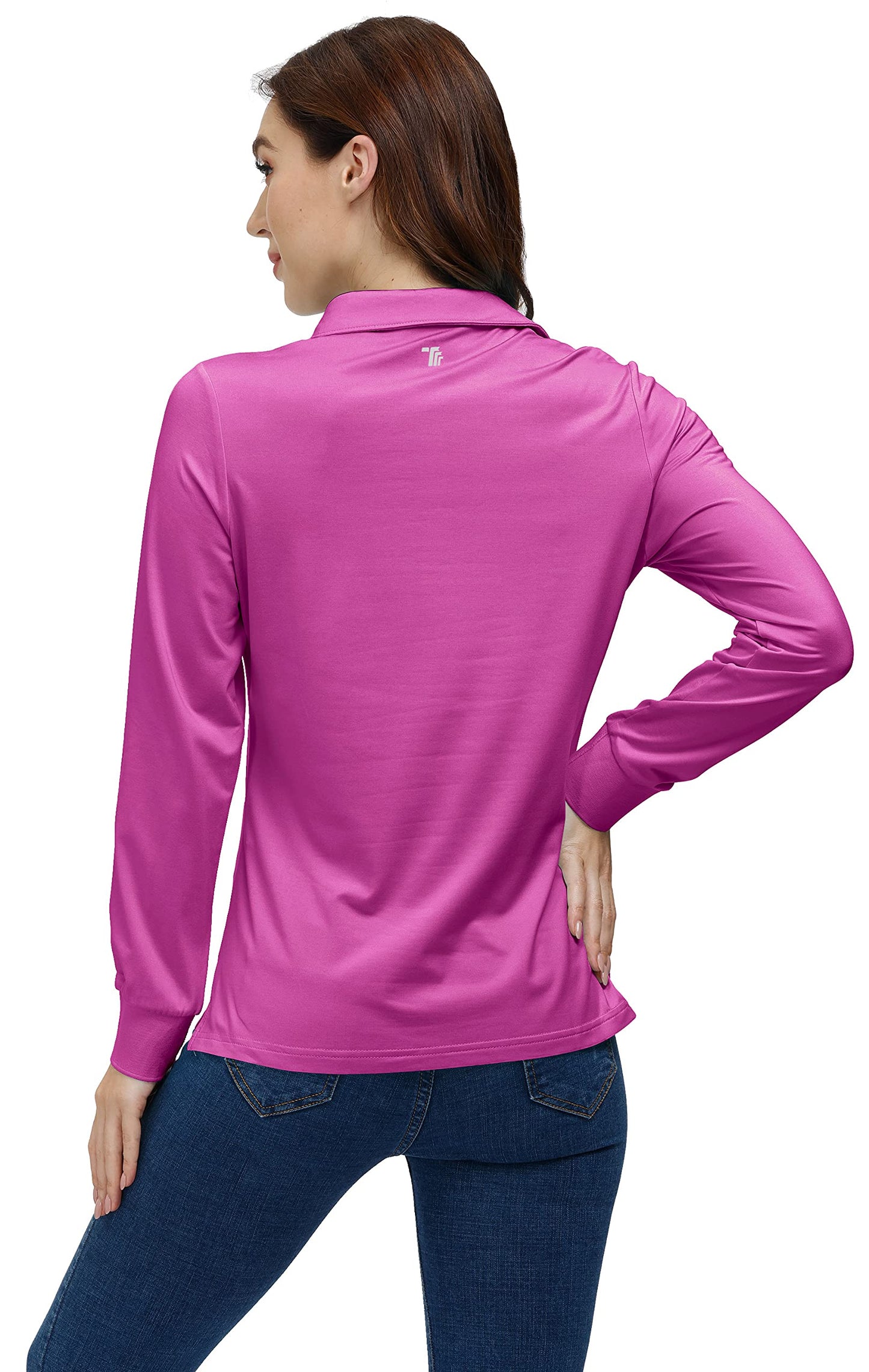 AIRIKE Golf Polo Shirts for Women Long Sleeve Colourful Quick-Dry Workwear & Activewear-Womens Athletic Apparel Purple
