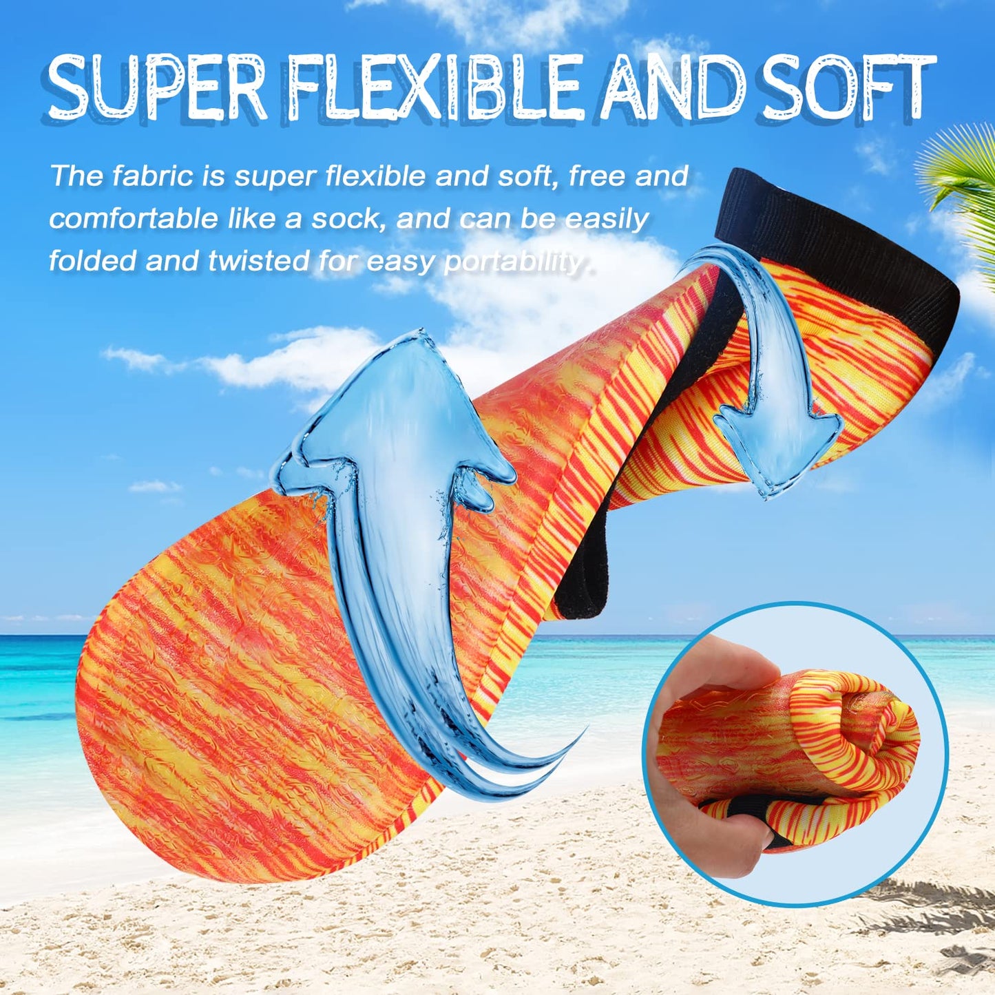 ANLUKE Water Shoes Barefoot Aqua Yoga Socks Quick-Dry Beach Swim Surf Shoes for Women Men Stripe/Yellow 40/41