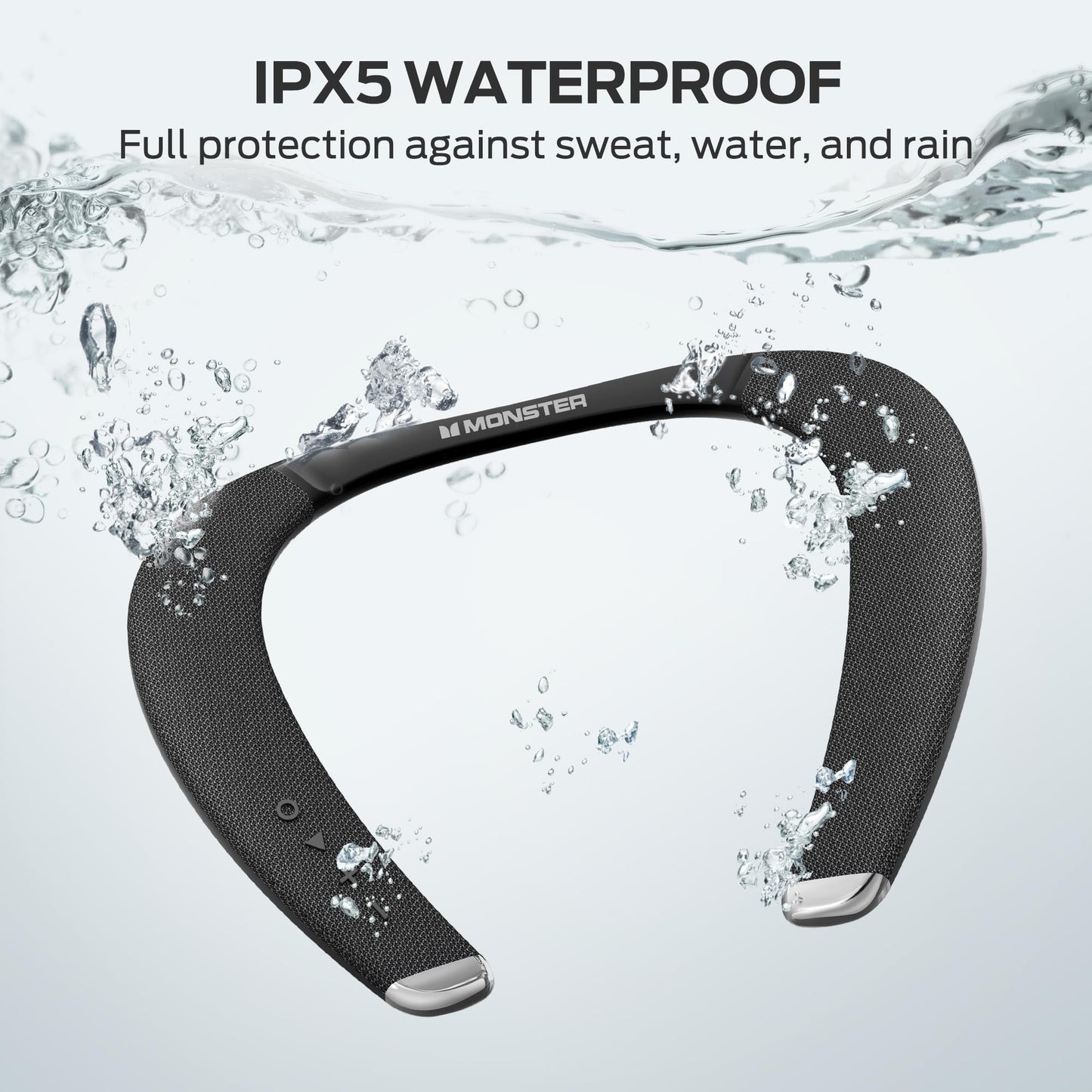 Monster Boomerang Petite Neckband Bluetooth Speakers, Neck Speaker with 15H Playtime, aptX High Fidelity 3D Stereo Sound, Low Latency, Built-in Mic, IPX5 Waterproof Wearable for Home Outdoor
