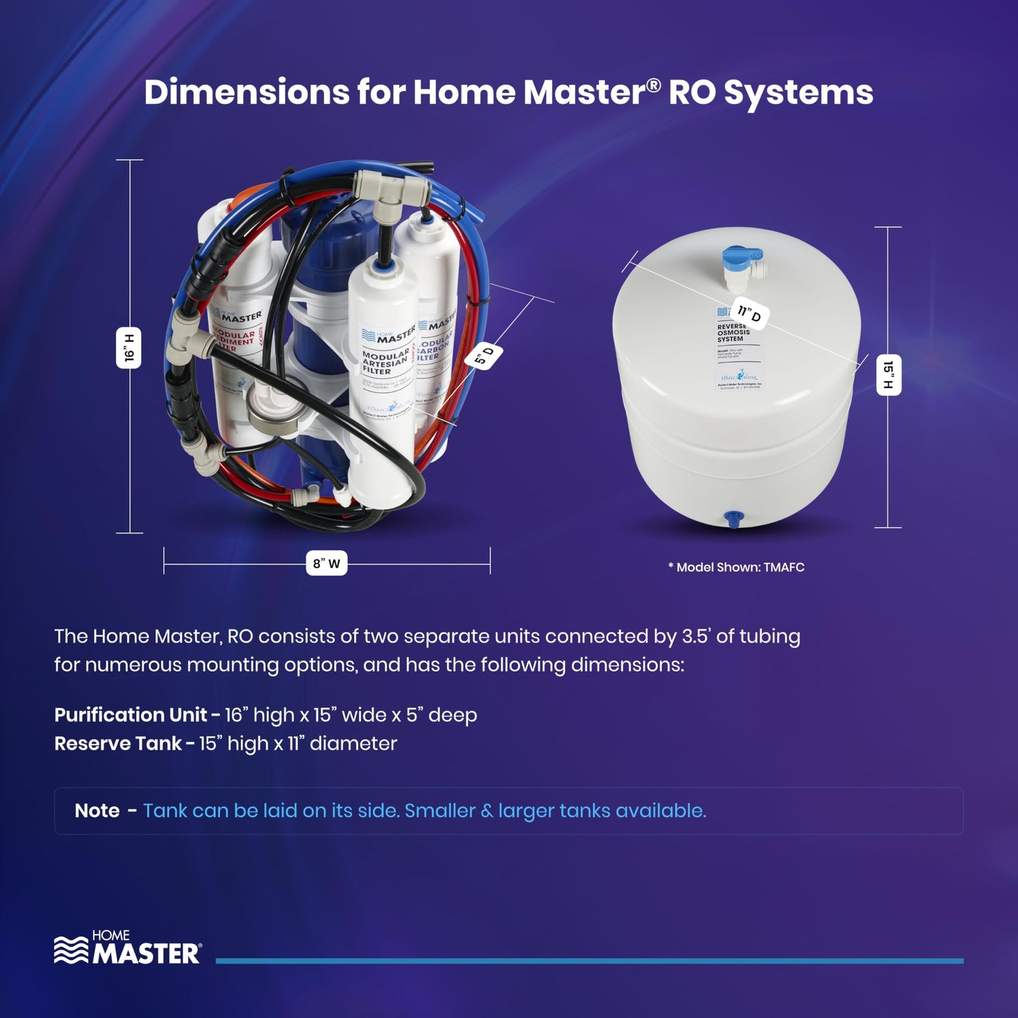 Home Master TMAFC Artesian Full Contact Reverse Osmosis System, 7-stages, Patented 2-Pass Alkaline Remineralization, Fast 4.5s Fill Rate, 8.5” catalytic carbon, 5-year limited parts