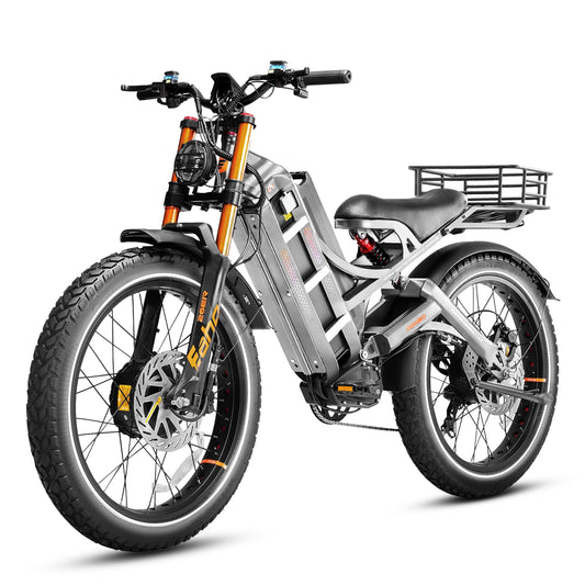 eAhora Romeo Pro Ⅲ Peak 5600W Electric Bike for Adults 50Mph, 60V 80Ah Battery up to 250 Miles,Long Range Dual Motors Ebike,26"*4.0 Fat Tire Full Suspension Mountain E-Bike for Men,UL 2849