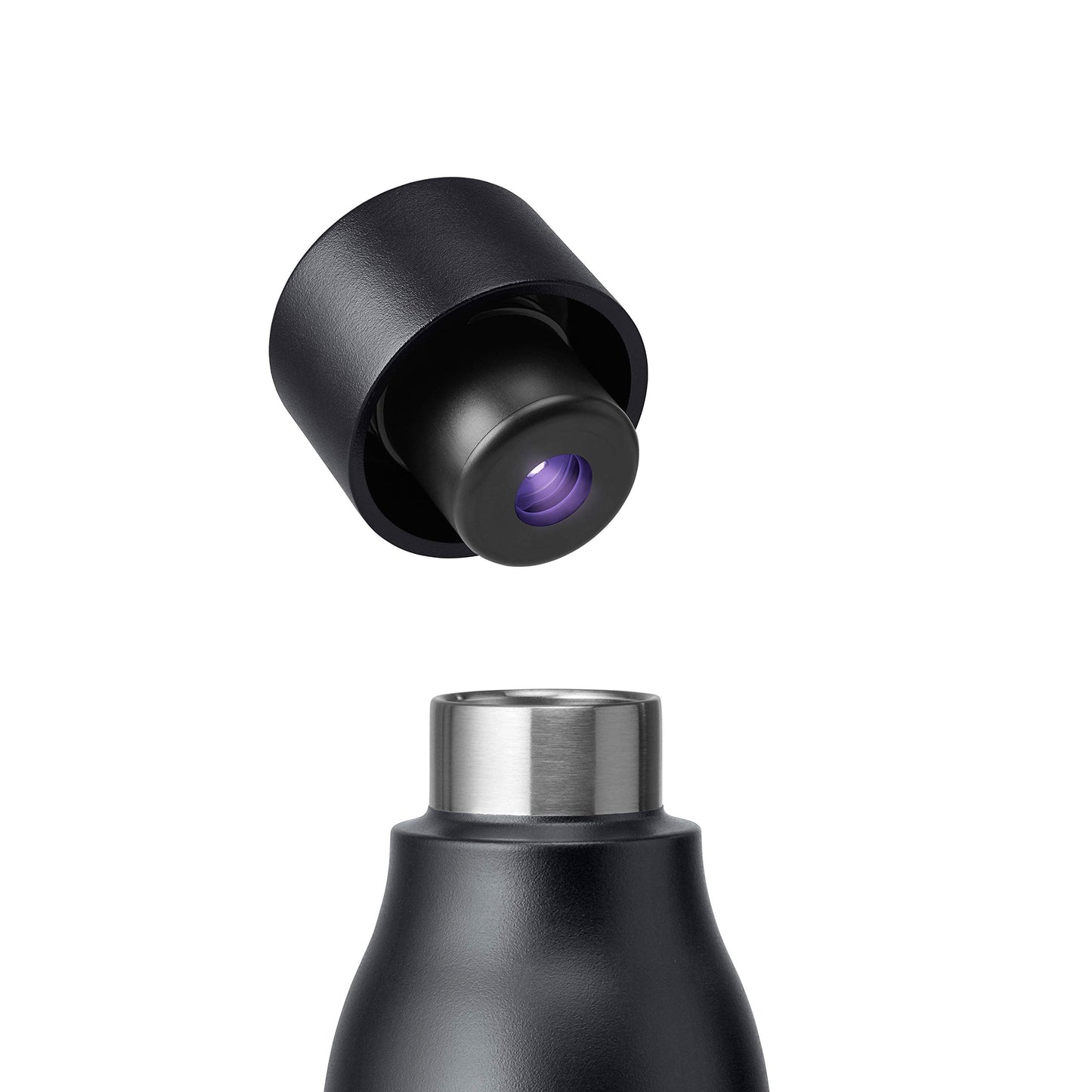 LARQ Bottle PureVis 25 oz - Self-Cleaning and Insulated Stainless Steel Water Bottle with UV Water Purifier and Award-winning Design | Reusable & Travel Friendly, Obsidian Black
