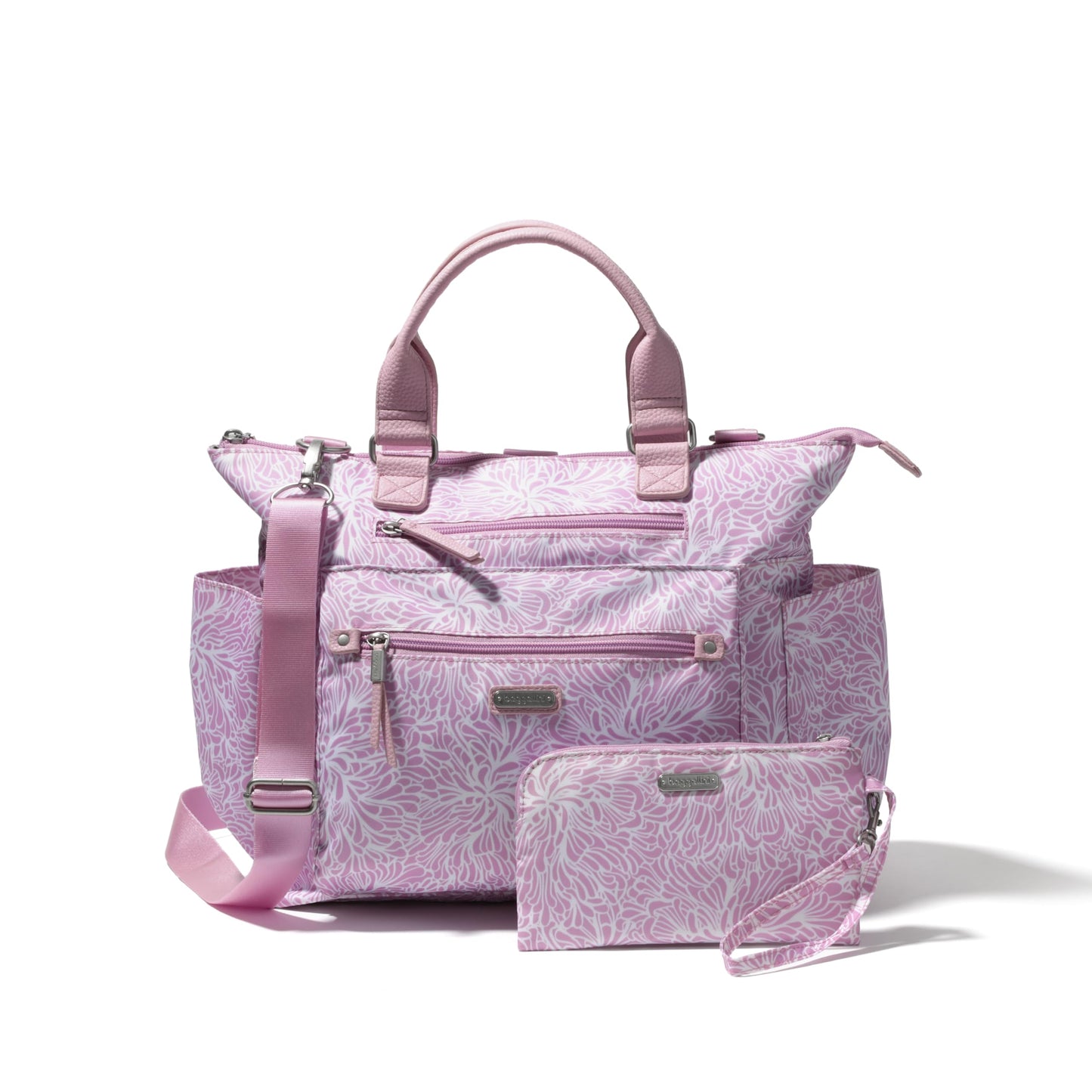 Baggallini 3-in-1 Convertible Backpack - Medium 12x15 inch Travel Backpack Crossbody Tote with RFID Phone Wristlet