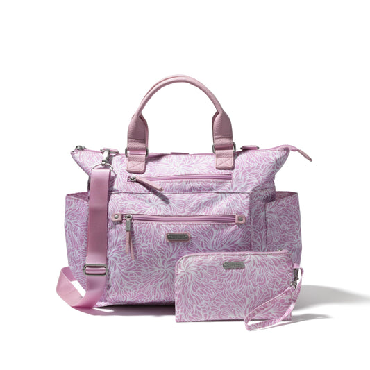 Baggallini 3-in-1 Convertible Backpack - Medium 12x15 inch Travel Backpack Crossbody Tote with RFID Phone Wristlet