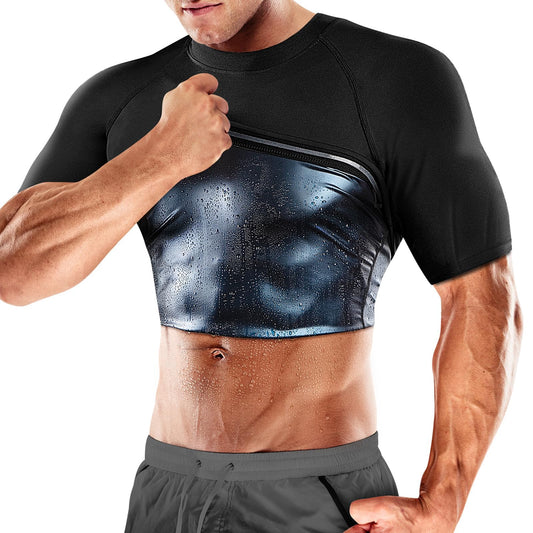 Cimkiz Sauna Shirt for Men, Mens Sauna Vest t shirts Gym Slimming Exercise Clothes,Outdoor Exercise Quick Drying Tight Sweat Shirt(Blue,S)