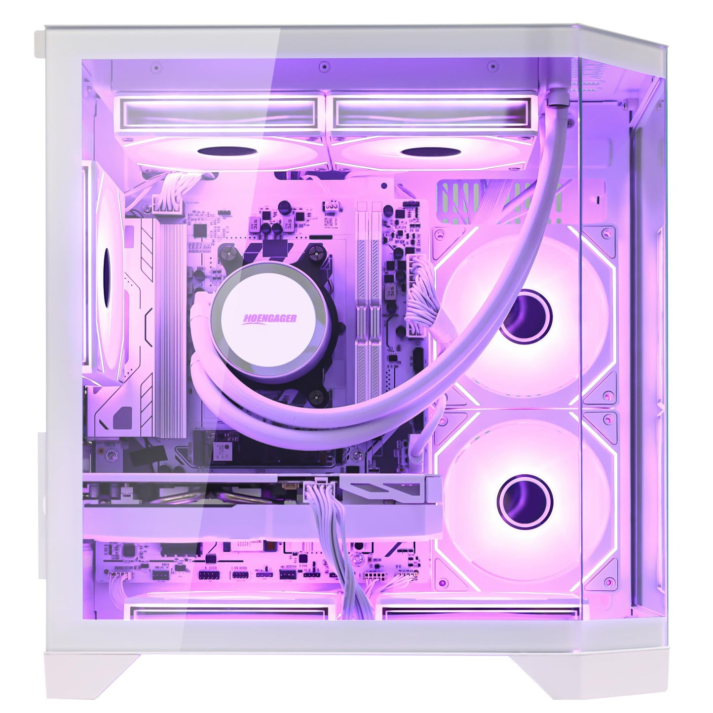 HOENGAGER Ocean of Stars Gaming PC -AMD Ryzen 7 7800X3D 4.2 GHz, RTX 4060 8G, 32GB DDR5 RAM 6000MHz, 1TB PCIe SSD, 11AC WiFi, Windows 11 Pro 64-bit -White