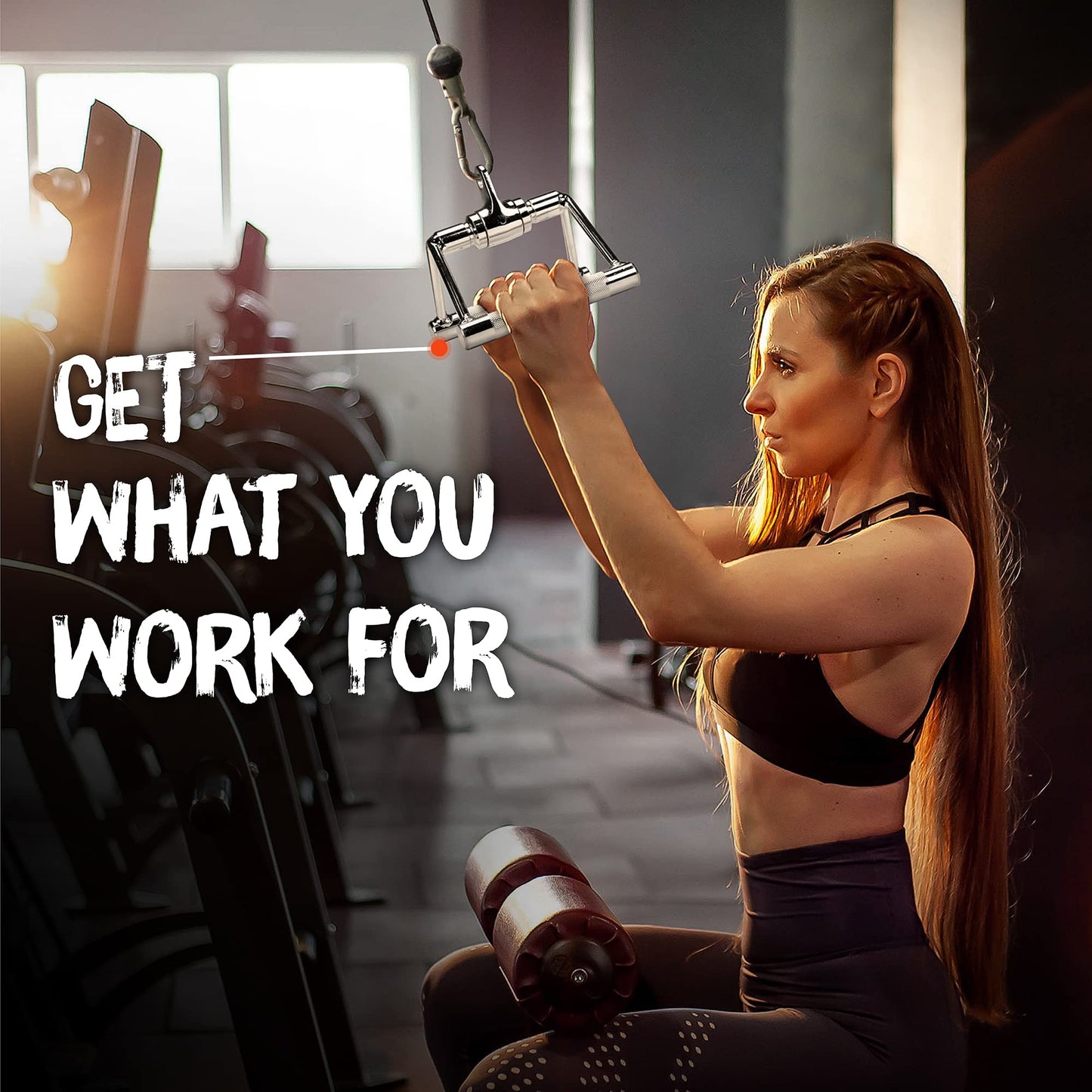 Yes4All Rotating Double D Row Handle Cable Attachment for Weight Workout, Cable Machine Accessories for Home Gym