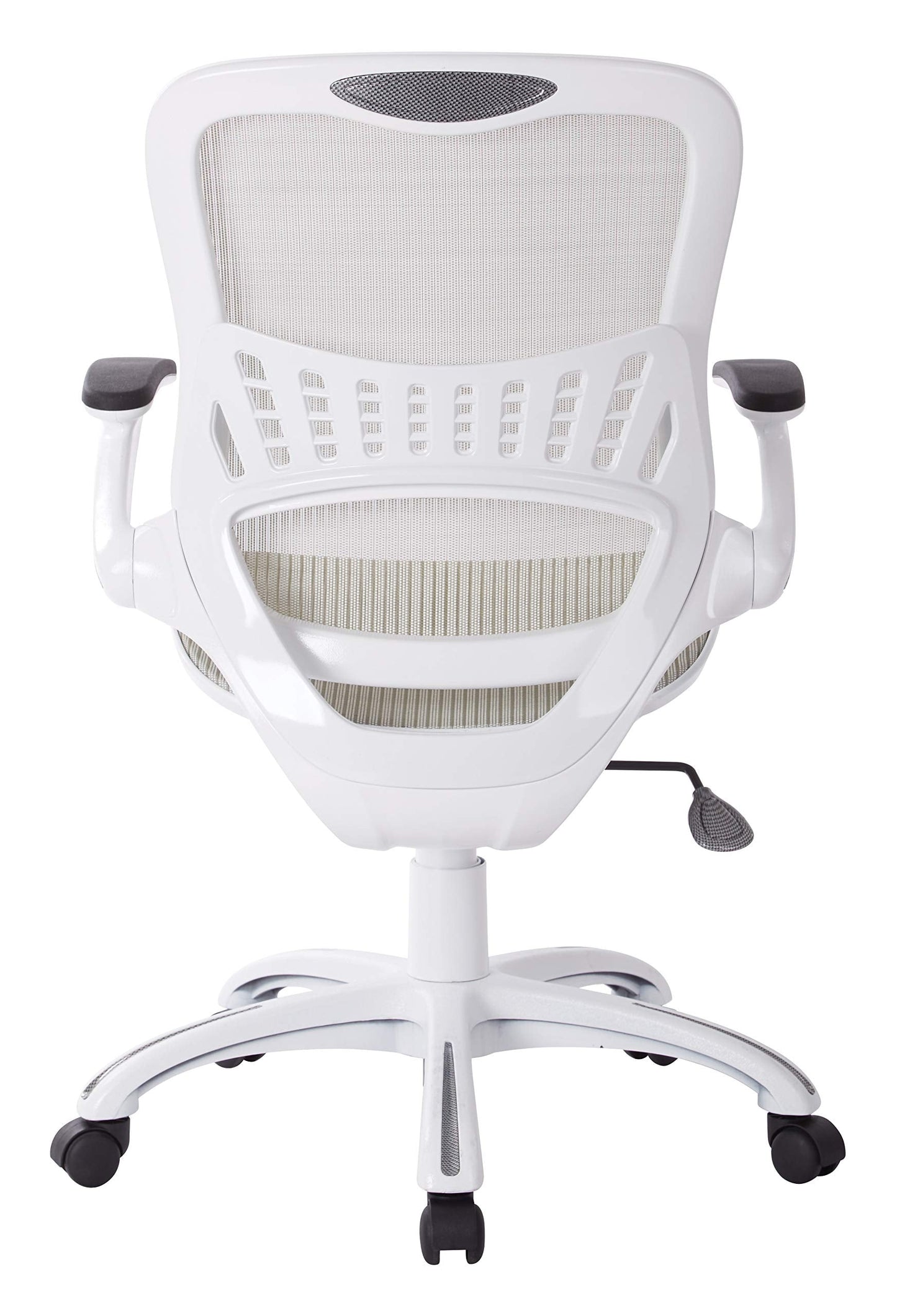 Office Star Ventilated Manager's Office Desk Chair with Breathable Mesh Seat and Back, White Base, White