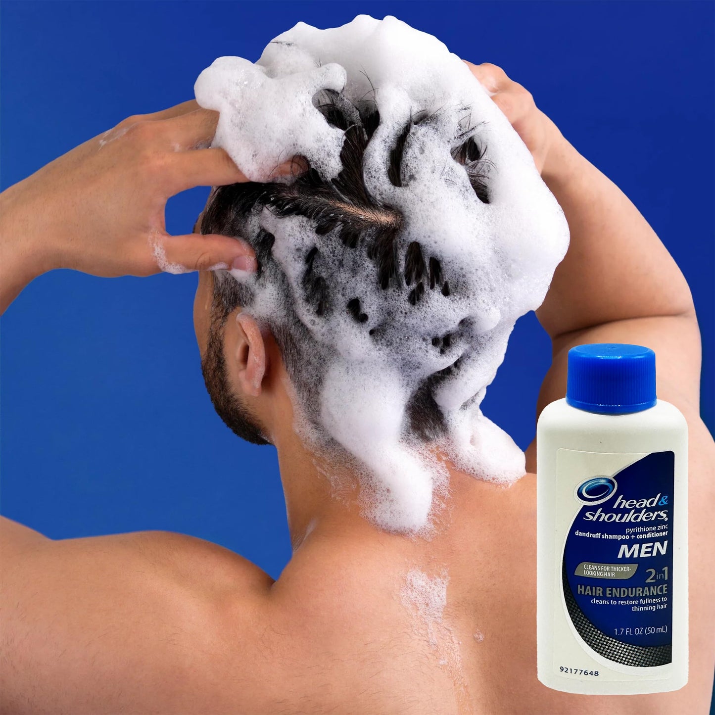 Head & Shoulders 2 in1 Men Dandruff Shampoo and Conditioner, Hair Endurance for Thinning Hair, TSA Approved Mini Toiletries, Travel Size 1.7 oz Bottles (4 Count)